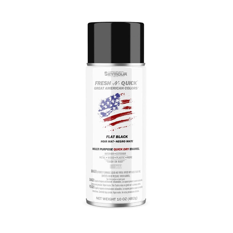 Seymour Paint 11-10 Fresh-N-Quick Multi-Purpose Spray Enamel Flat Black - Image 1